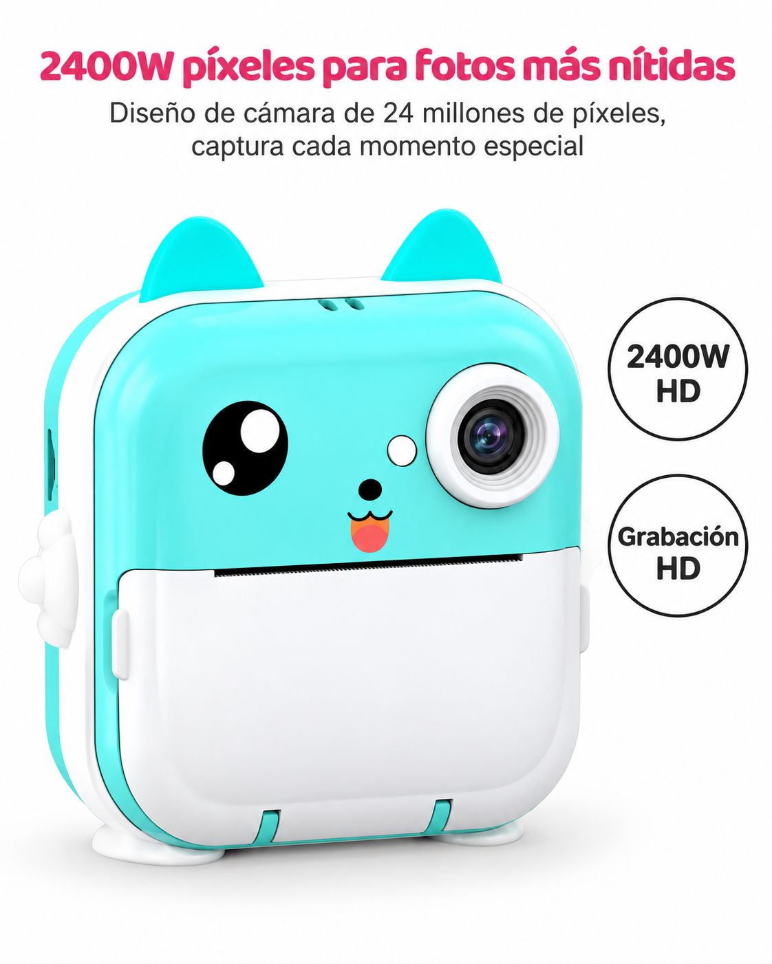 Mini Cámara Infantil con Impresora Instantánea