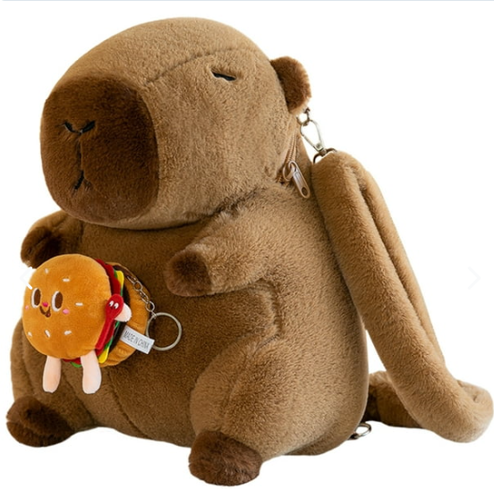 Mochila de Peluche Capibara Kawaii con Correas Ajustables
