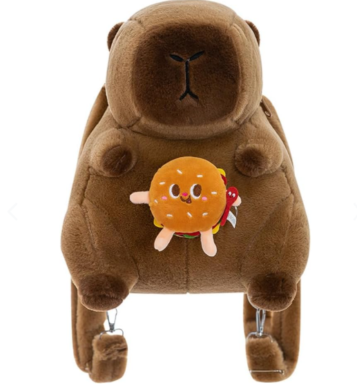 Mochila de Peluche Capibara Kawaii con Correas Ajustables