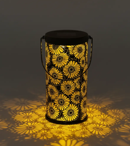 Farol Solar Decorativo de Girasoles para Jardín