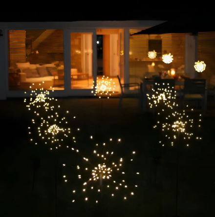 Pack 2 Luces Solares Navideñas Tipo Fuegos Artificiales