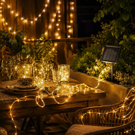 Luces Solares Navideñas 10 m | Luz Cálida