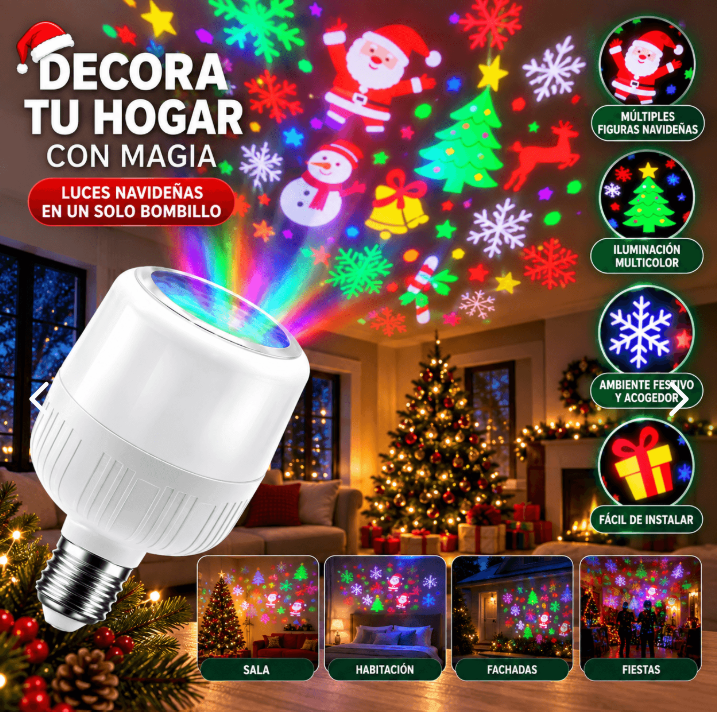 Lámpara Proyector Navideña LED con Diseños Festivos