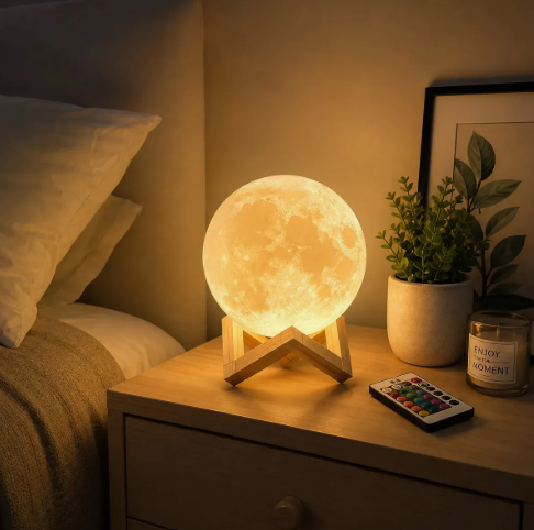Lámpara Luna 3D RGB 18 cm con Control Remoto