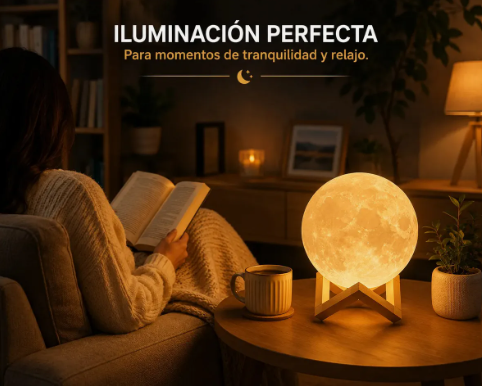 Lámpara Luna 3D RGB 18 cm con Control Remoto