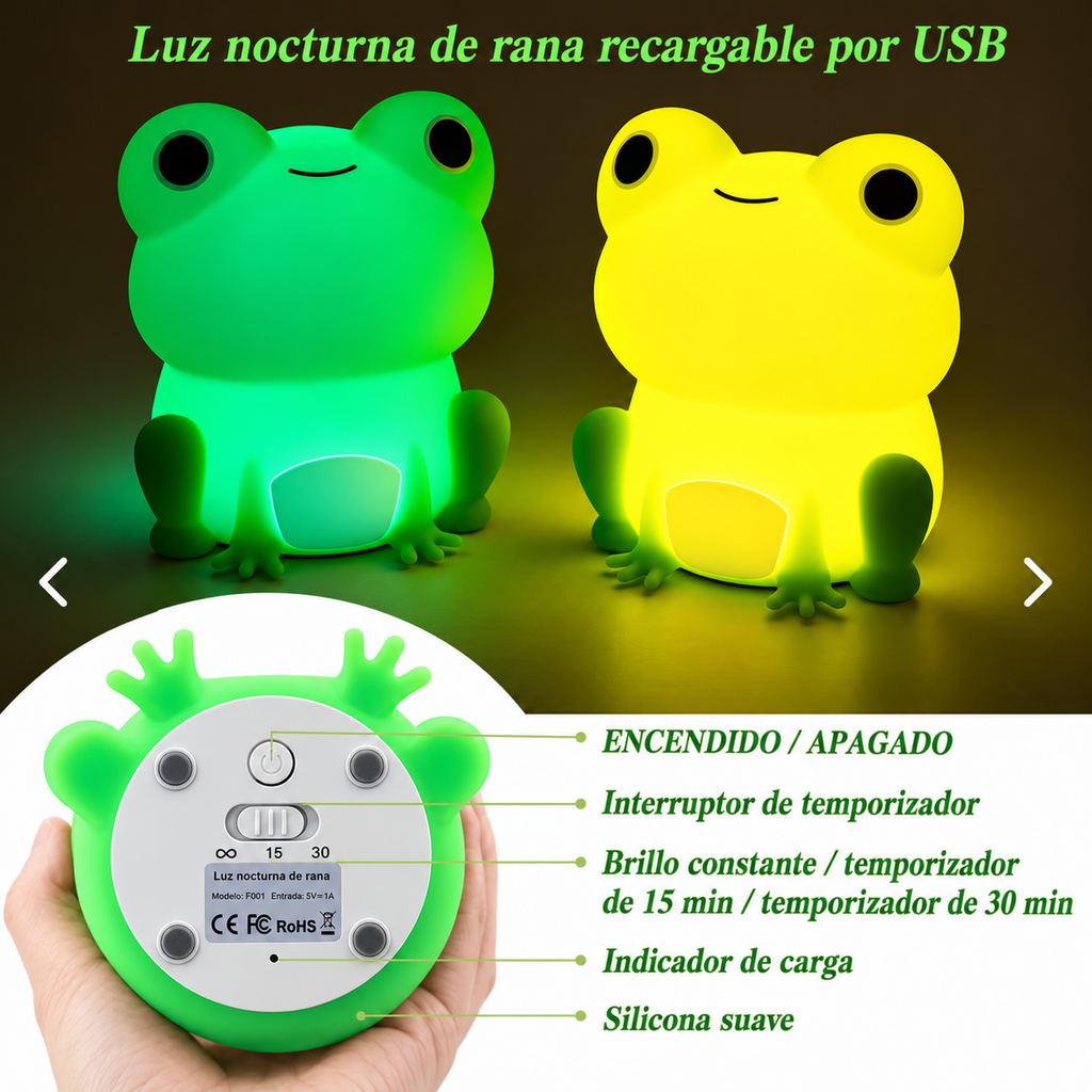 Lámpara Touch Ranita Recargable
