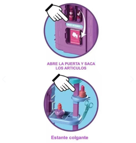 Maleta Tocador Infantil 2 en 1 con Accesorios