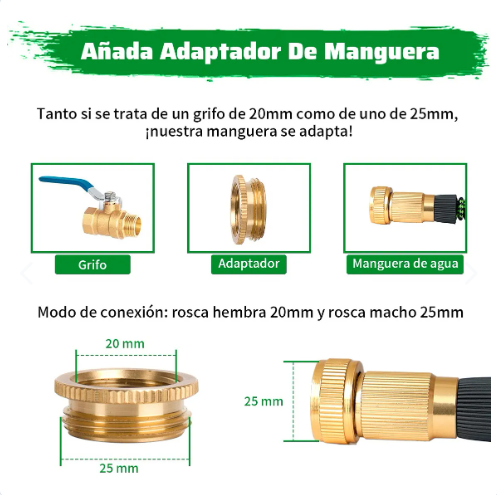 Manguera Expandible para Jardín 30 m con Pistola de Riego