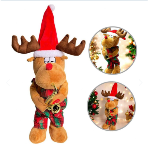 Reno Navideño Musical y Bailarín 47 cm