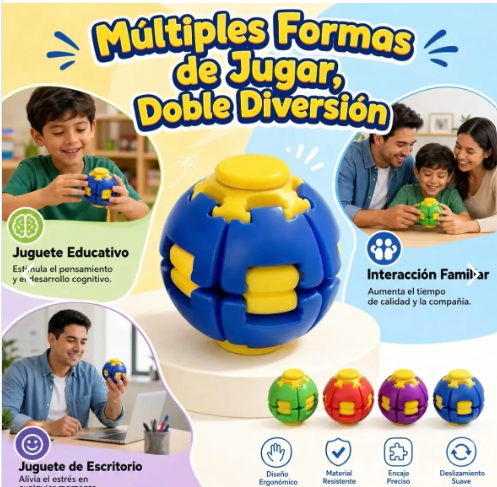 Spinner Sensorial Giratorio 3D | Fidget Antiestrés