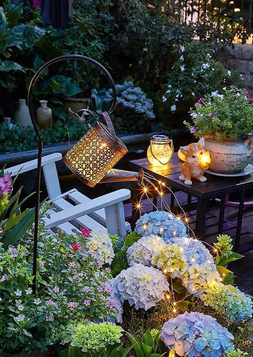 Regadera Solar Decorativa con Cascada de Luces LED