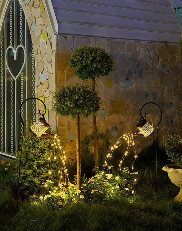Regadera Solar Decorativa con Cascada de Luces LED