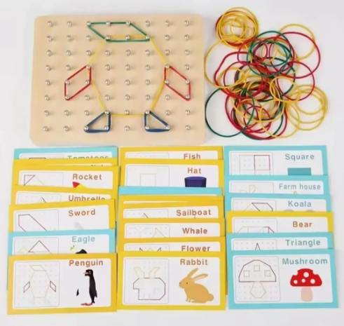 Tablero de Figuras Geométricas con Elásticos
