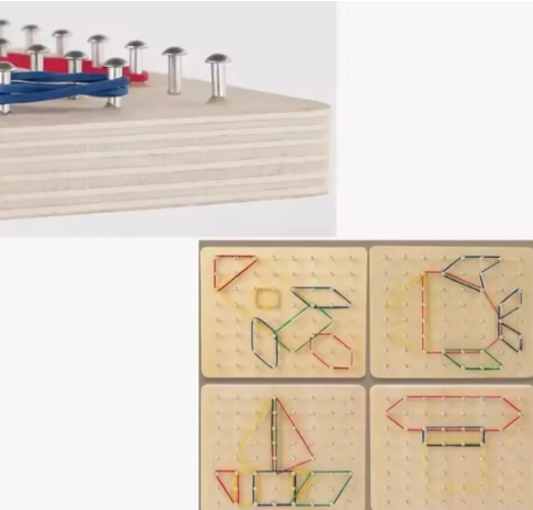 Tablero de Figuras Geométricas con Elásticos