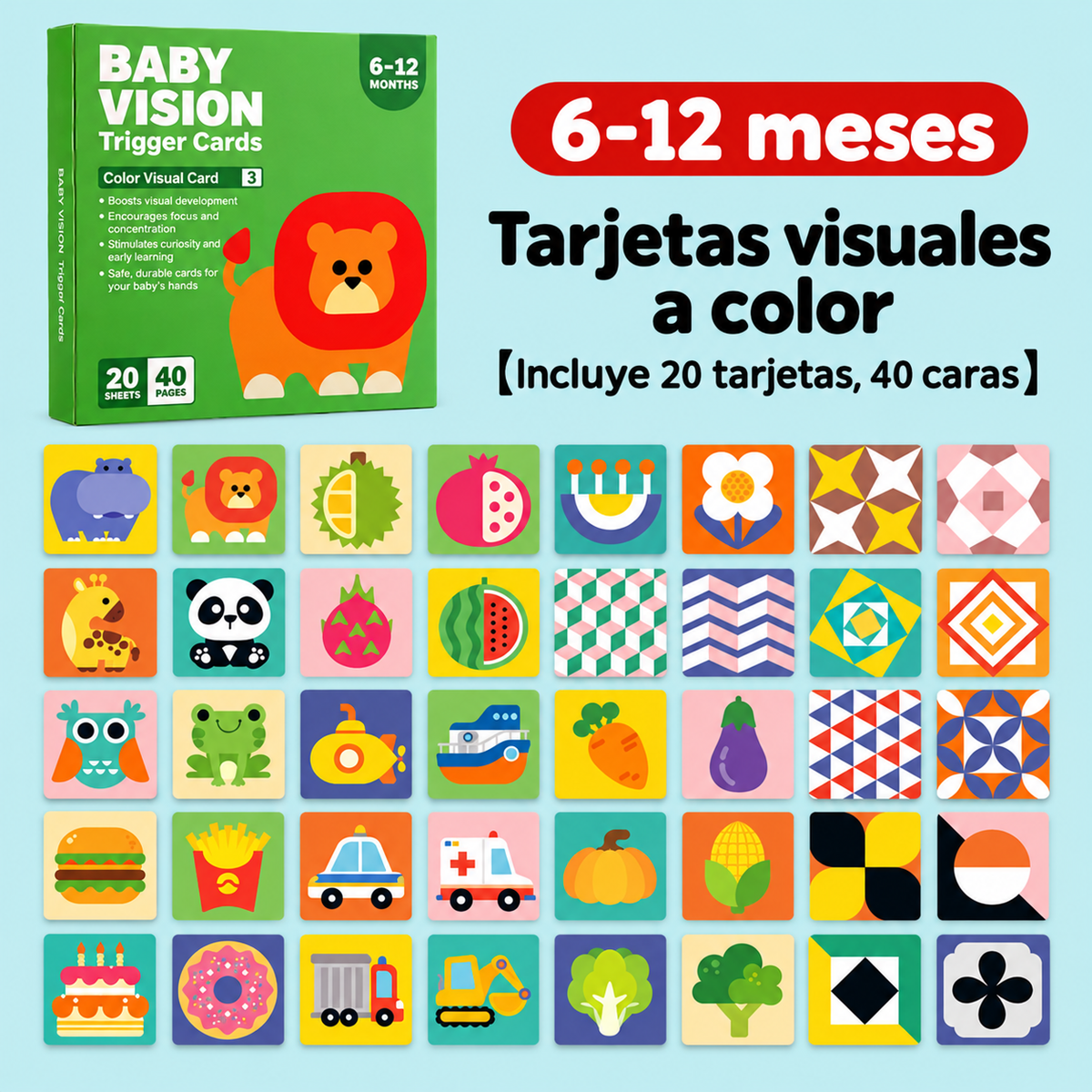 Tarjetas Sensoriales Montessori para Bebés | Por Etapa