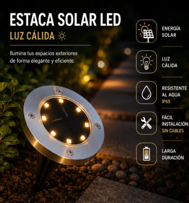 Kit 4 Estacas Solares RGB para Jardín