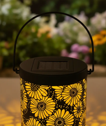 Farol Solar Decorativo de Girasoles para Jardín