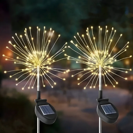 Pack 2 Luces Solares Navideñas Tipo Fuegos Artificiales