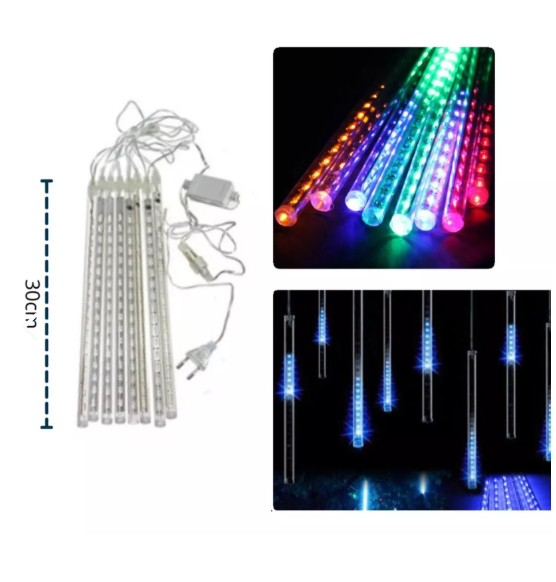 Luces LED Lluvia de Meteoritos Navidad | 8 Tubos