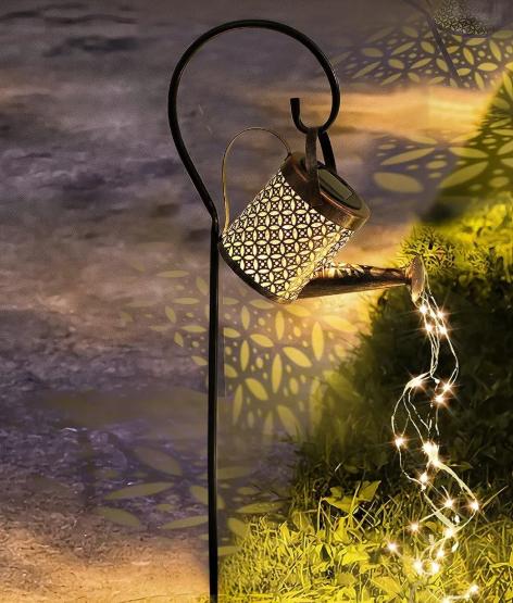 Regadera Solar Decorativa con Cascada de Luces LED